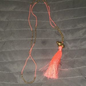 Coral Tassle necklace
